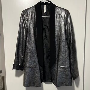 Mural Silver Metallic Women's Blazer